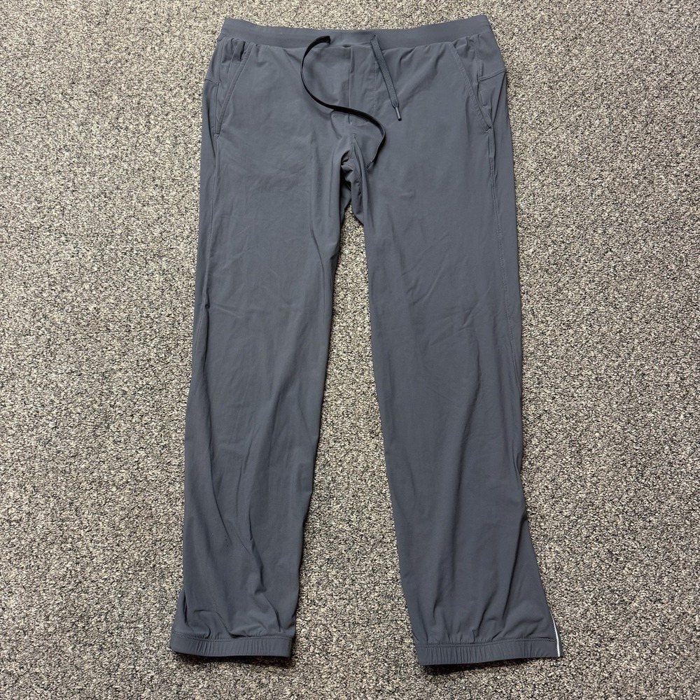 Peter Manning Pants Mens 32x27 Gray Track Joggers Elastic Waist Zip Ankle Pocket